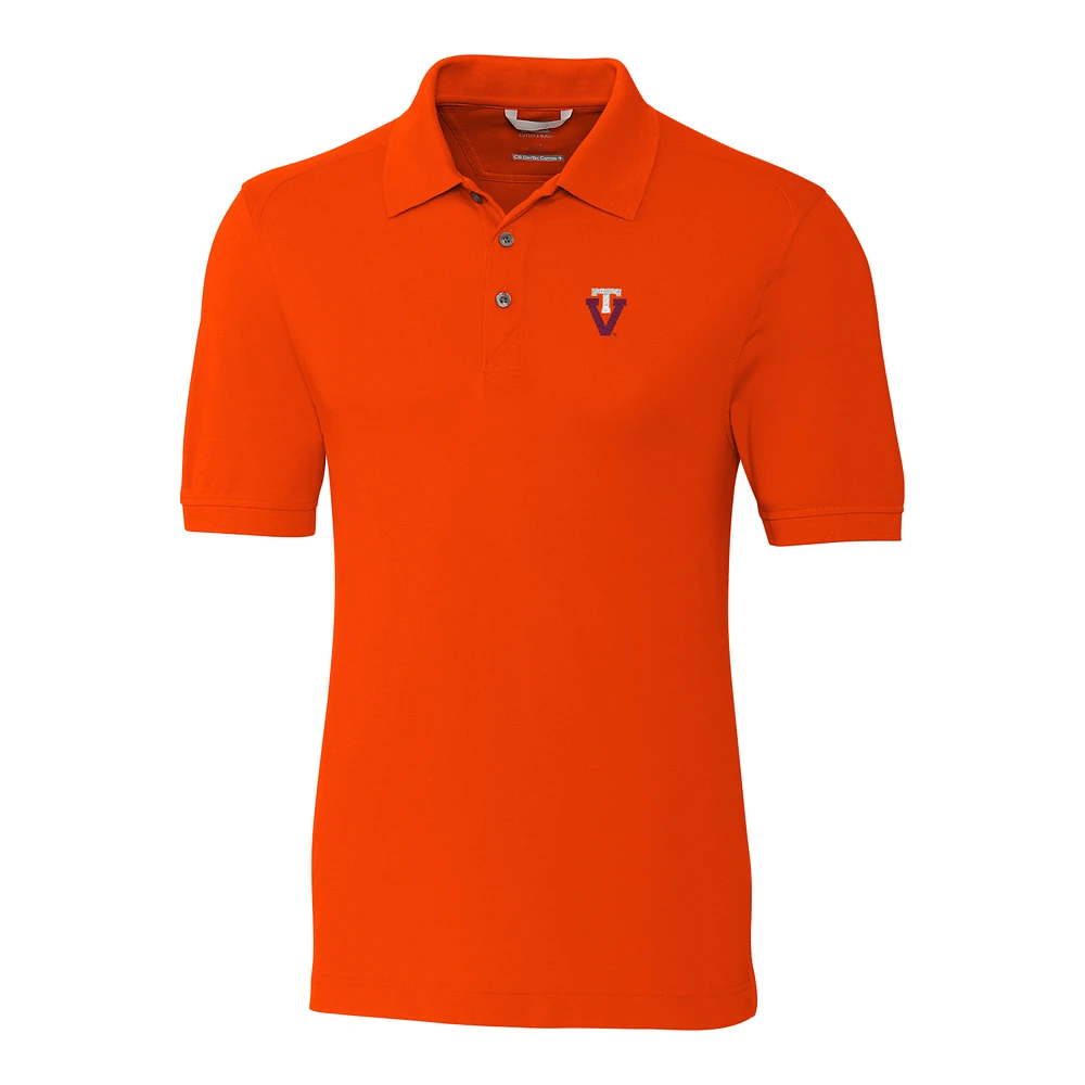 Men's Cutter & Buck Orange Virginia Tech Hokies DryTec Advantage Vault Logo Polo