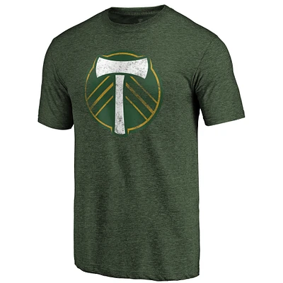 Men's Green Portland Timbers Distressed Primary Logo Tri-Blend T-Shirt