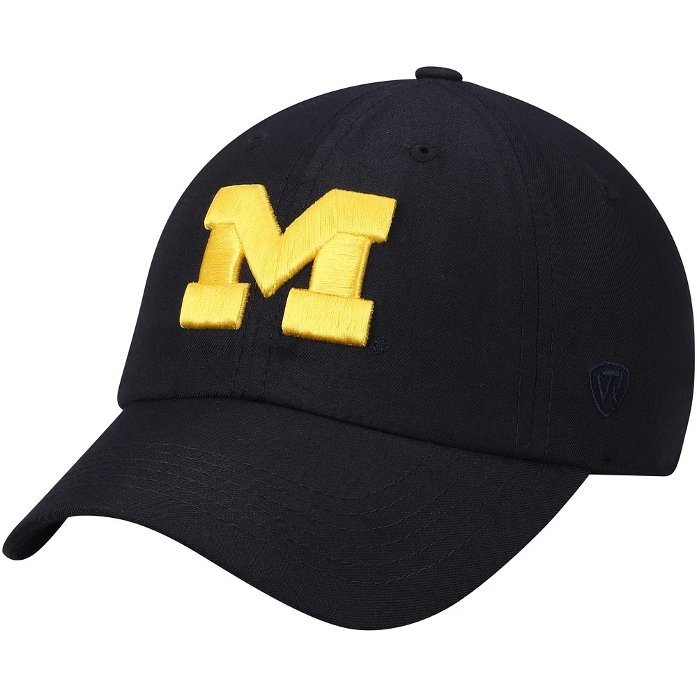 Men's Top of the World Navy Michigan Wolverines Staple Adjustable Hat