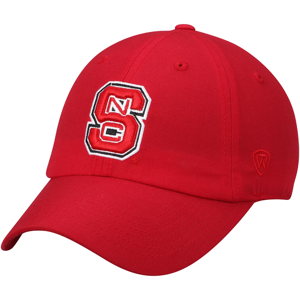 Men's Top of the World NC State Wolfpack Primary Logo Staple Adjustable Hat