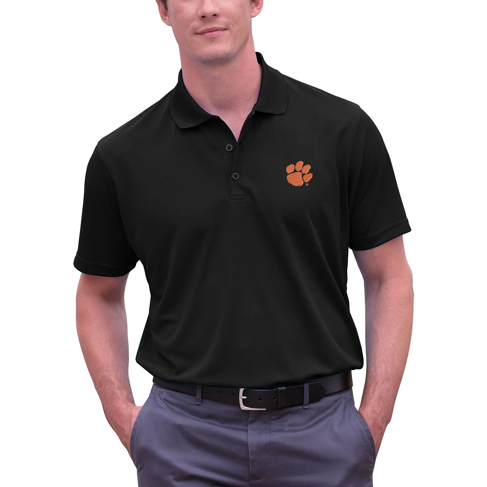 Men's Black Clemson Tigers Big & Tall Vansport Omega Tech Polo
