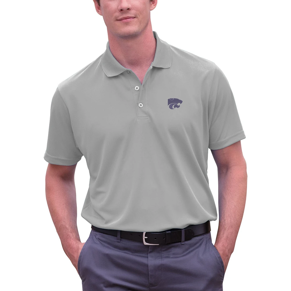 Men's Gray Kansas State Wildcats Big & Tall Vansport Omega Tech Polo