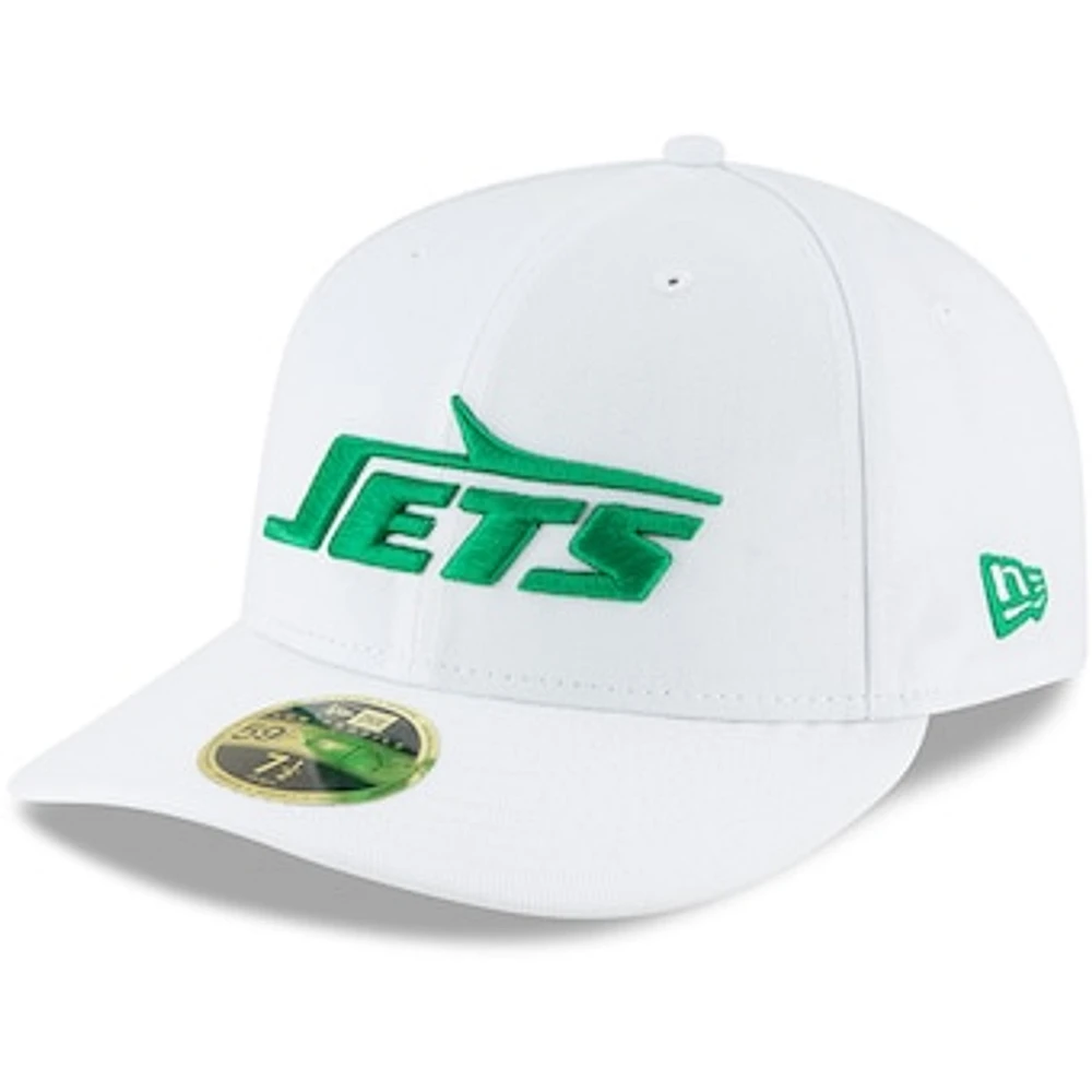Men's New Era White York Jets Omaha Low Profile 59FIFTY Fitted Hat