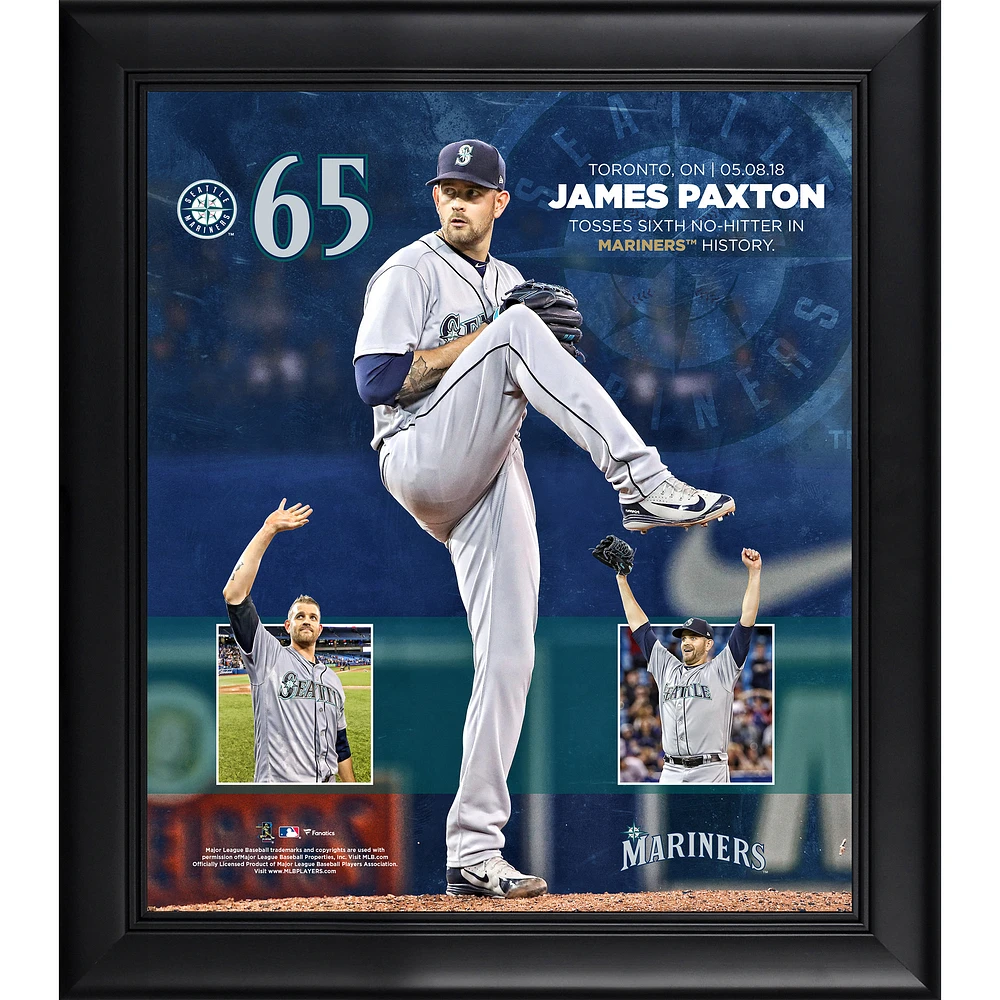 James Paxton Seattle Mariners Framed 15" x 17" No-Hitter Collage