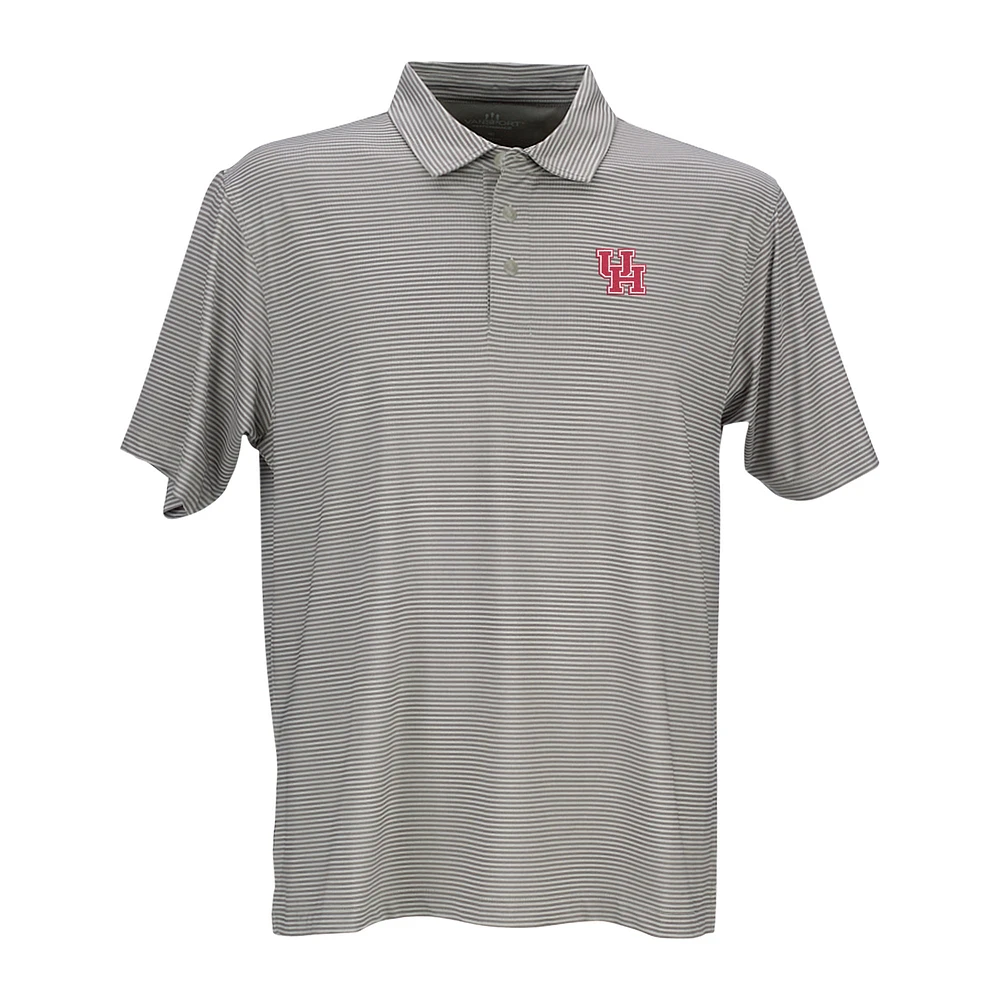 Men's Gray Houston Cougars Pro Tonal Micro-Stripe Polo