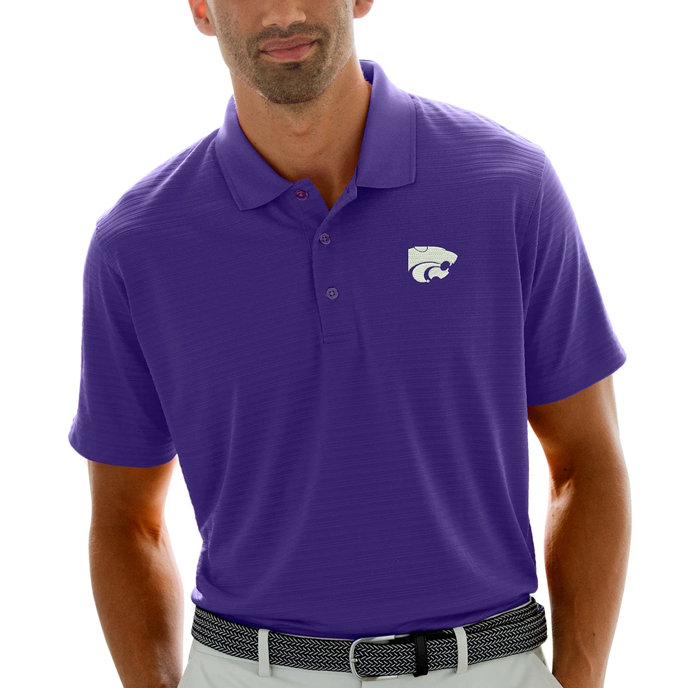 Men's Purple Kansas State Wildcats Textured Stripe Polo