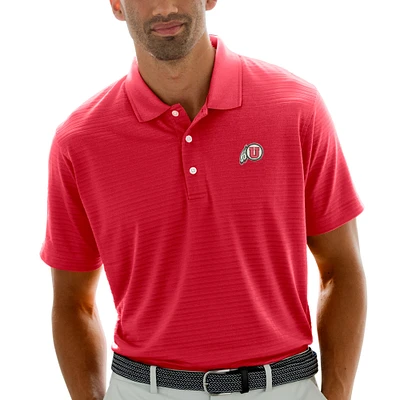 Men's Red Utah Utes Textured Stripe Polo