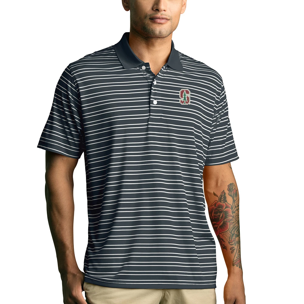 Men's Gray Stanford Cardinal Tour Stripe Polo