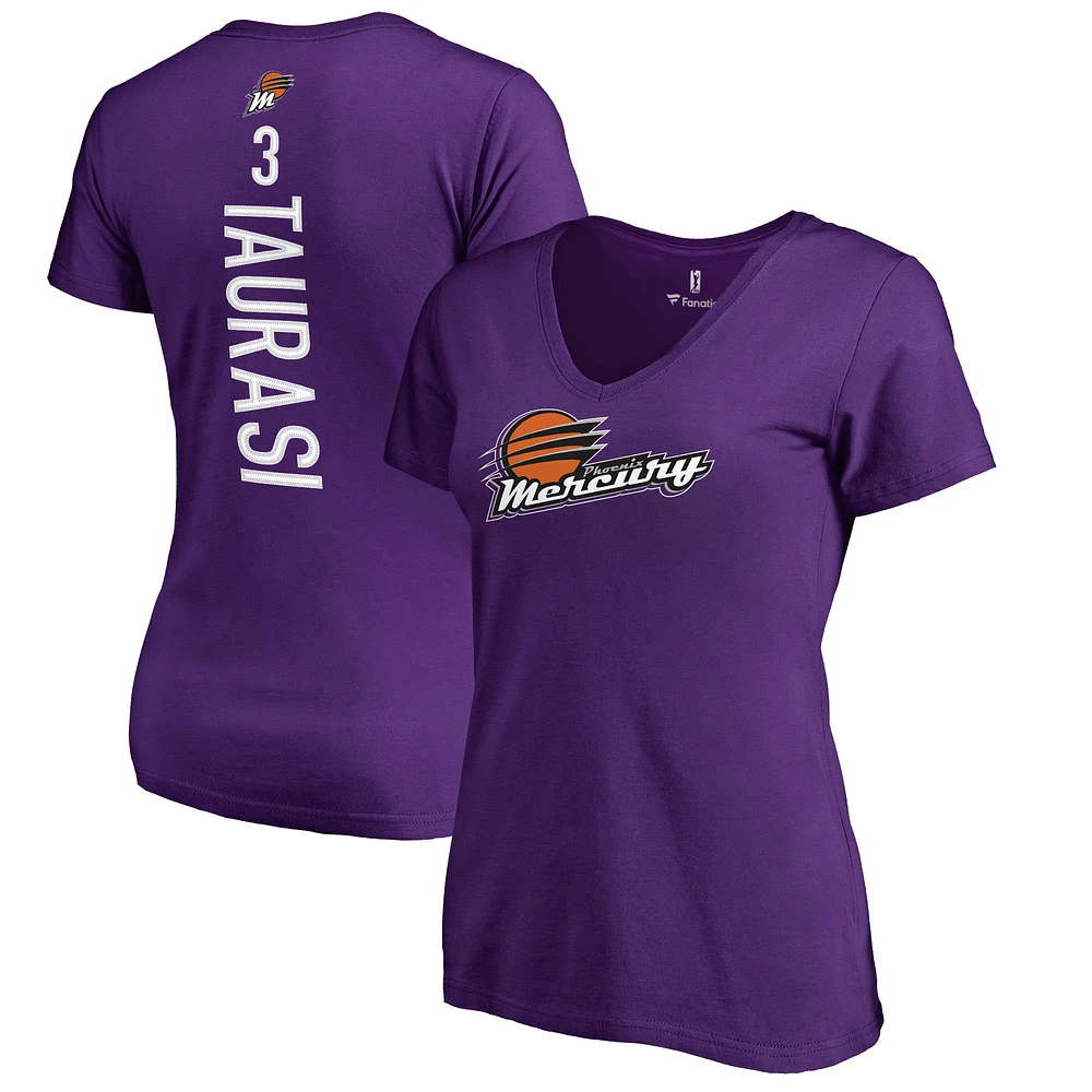 Women's Diana Taurasi Purple Phoenix Mercury Backer Name & Number V-Neck T-Shirt