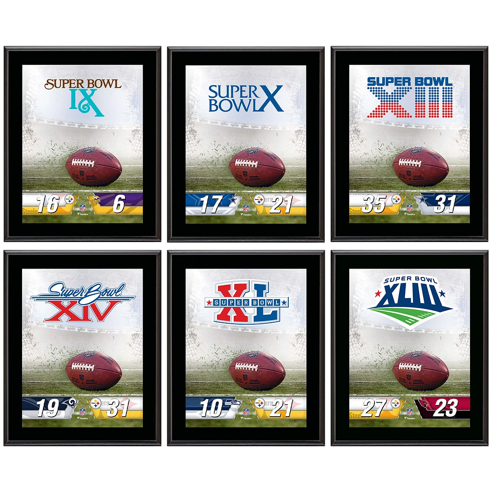Pittsburgh Steelers 10.5" x 13" Sublimated Super Bowl Champion Plaque Bundle