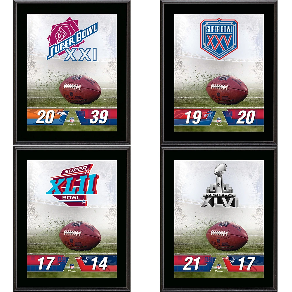New York Giants 10.5" x 13" Sublimated Super Bowl Champion Plaque Bundle