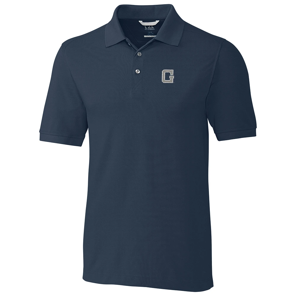 Men's Cutter & Buck Navy Georgetown Hoyas Big & Tall College Vault Advantage DryTec Tri-Blend Polo
