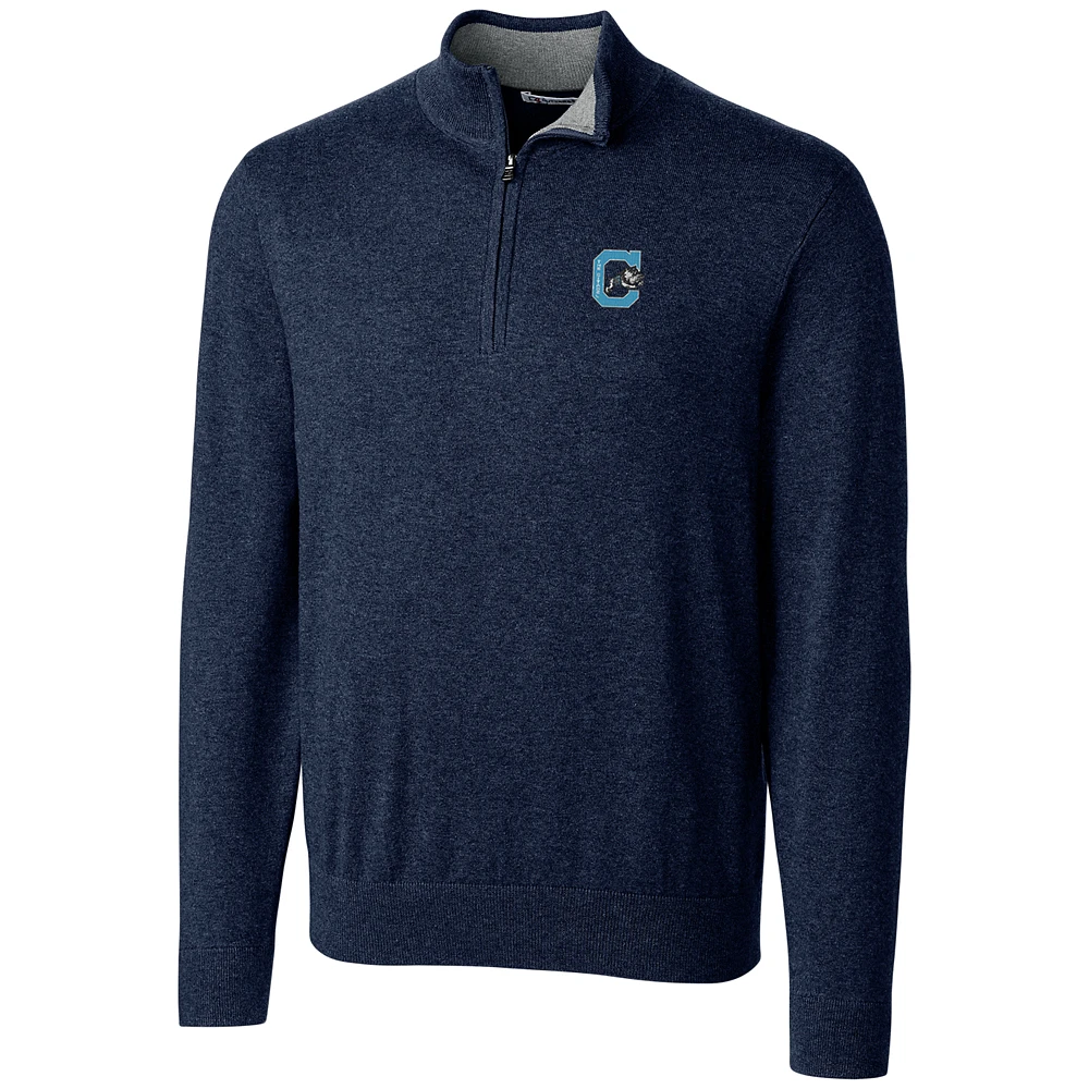 Men's Cutter & Buck Navy Citadel Bulldogs Big Tall College Vault Lakemont Tri-Blend Half-Zip Pullover Jacket