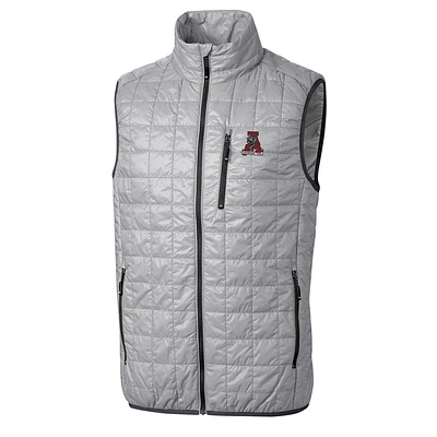 Men's Cutter & Buck Gray Alabama Crimson Tide Big Tall College Vault Rainier Full-Zip Vest