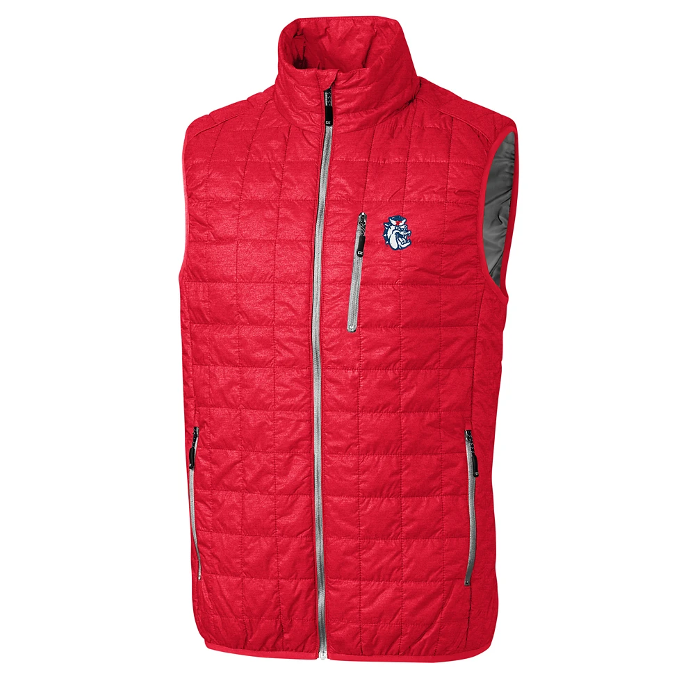 Men's Cutter & Buck Red Fresno State Bulldogs Big & Tall College Vault Rainier Full-Zip Vest