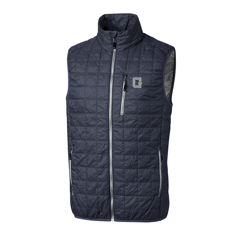 Men's Cutter & Buck Anthracite Georgetown Hoyas Big Tall College Vault Rainier Full-Zip Vest