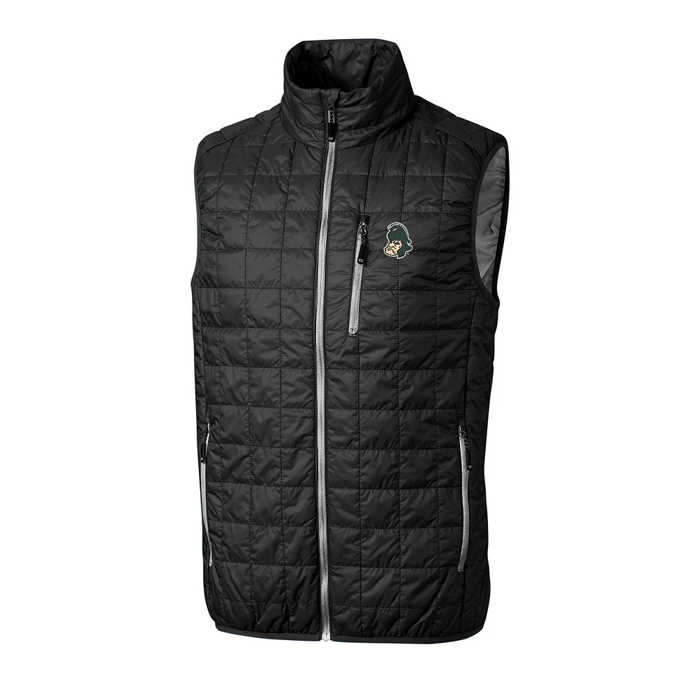 Men's Cutter & Buck Black Michigan State Spartans Big Tall College Vault Rainier Full-Zip Vest