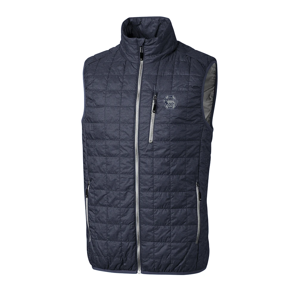 Men's Cutter & Buck Anthracite Penn State Nittany Lions Big & Tall College Vault Rainier Full-Zip Vest