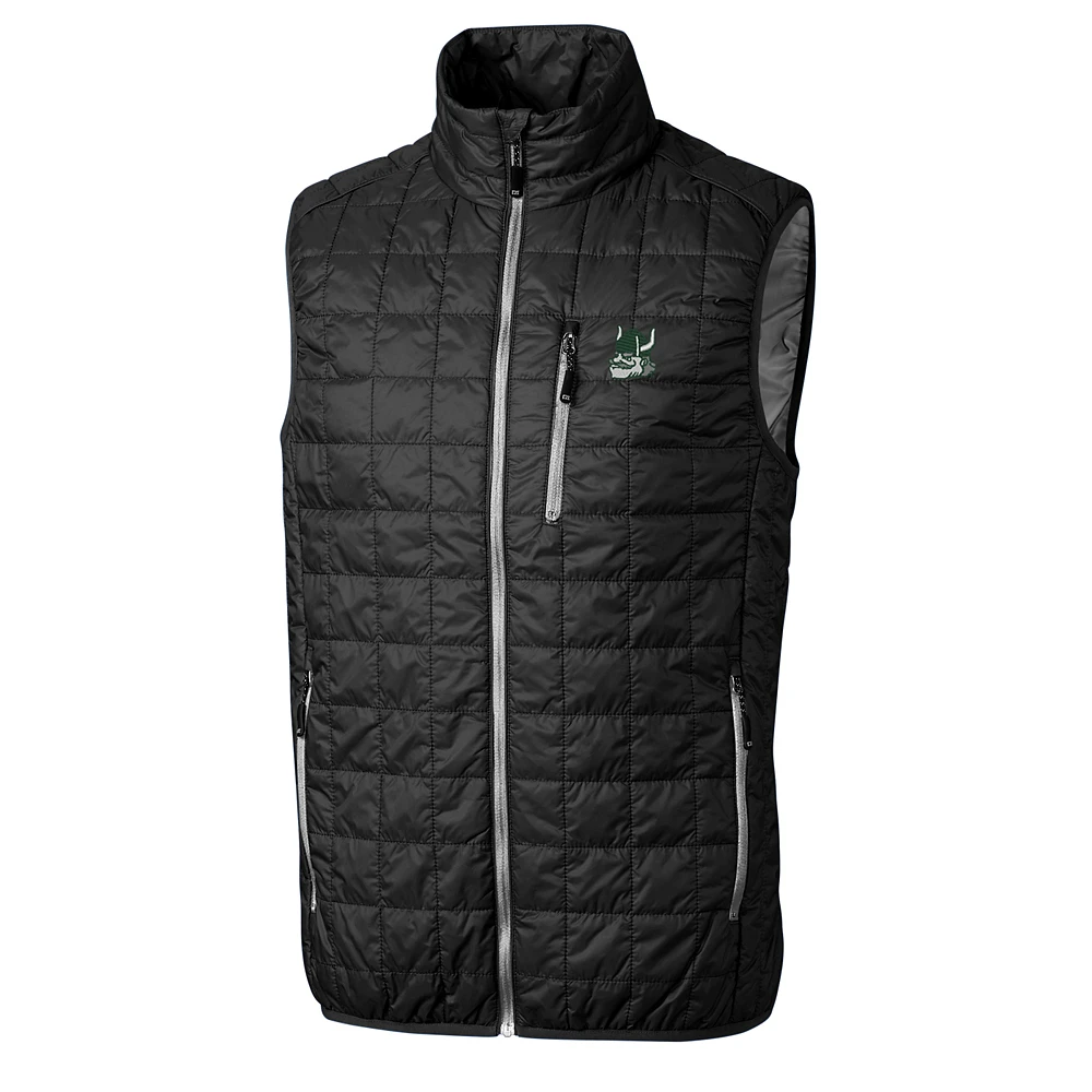 Men's Cutter & Buck Black Portland State Vikings Big & Tall College Vault Rainier Full-Zip Vest