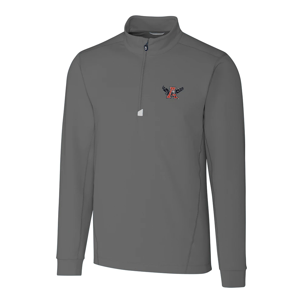Men's Cutter & Buck Gray Auburn Tigers Big Tall College Vault Traverse Quarter-Zip Pullover Jacket