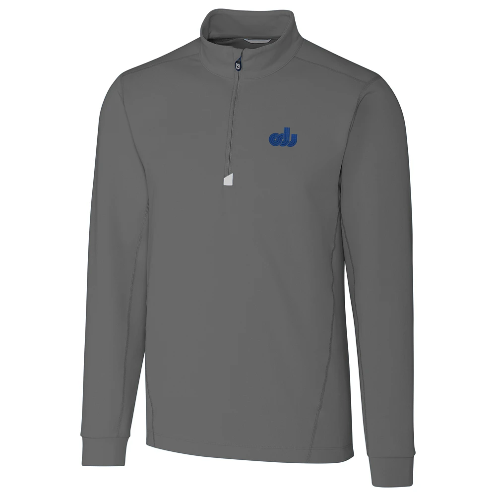 Men's Cutter & Buck Gray Old Dominion Monarchs Big & Tall College Vault Traverse Quarter-Zip Pullover Jacket