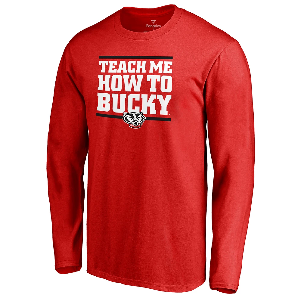 Men's Red Wisconsin Badgers Team Hometown Collection Long Sleeve T-Shirt