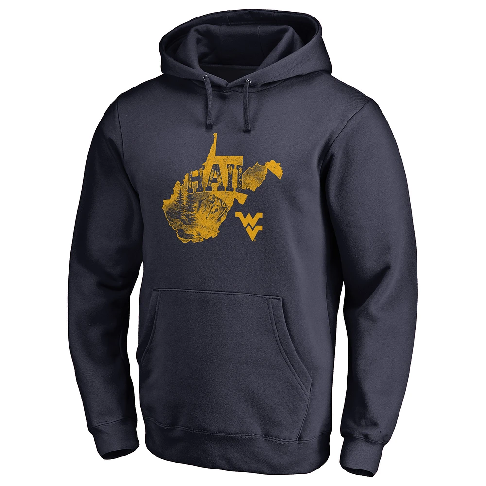 Men's Navy West Virginia Mountaineers Logo Hometown Collection Pullover Hoodie