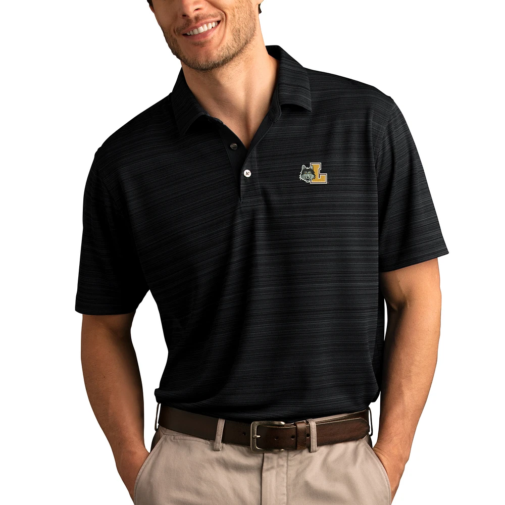 Men's Black Loyola Chicago Ramblers Vansport Strata Textured Polo