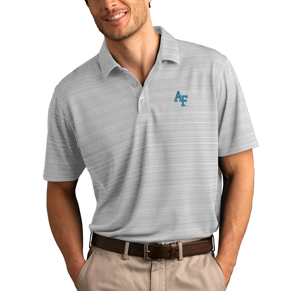 Men's Silver Air Force Falcons Vansport Strata Textured Polo