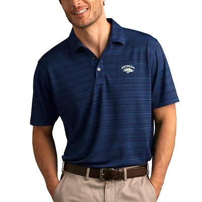 Men's Navy Nevada Wolf Pack Vansport Strata Textured Polo