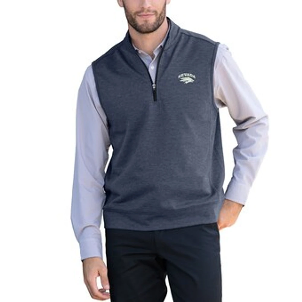 Men's Navy Nevada Wolf Pack Vansport Cypress Quarter-Zip Vest