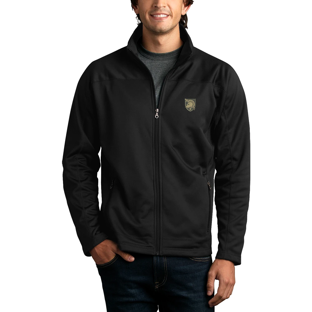 Men's Black Army Black Knights Brushed Back Micro-Fleece Full-Zip Jacket
