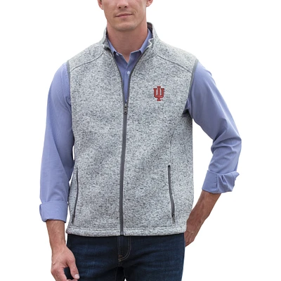 Men's Gray Indiana Hoosiers Summit Full-Zip Sweater Vest