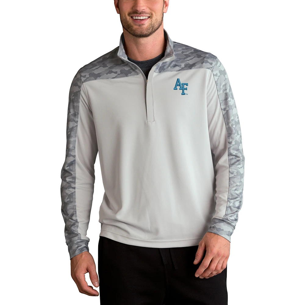 Men's Gray Air Force Falcons Vansport Pro Camo Block Half-Zip Pullover Jacket