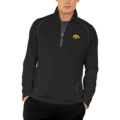 Men's Black Iowa Hawkeyes Vansport Performance Quarter-Zip Pullover Jacket