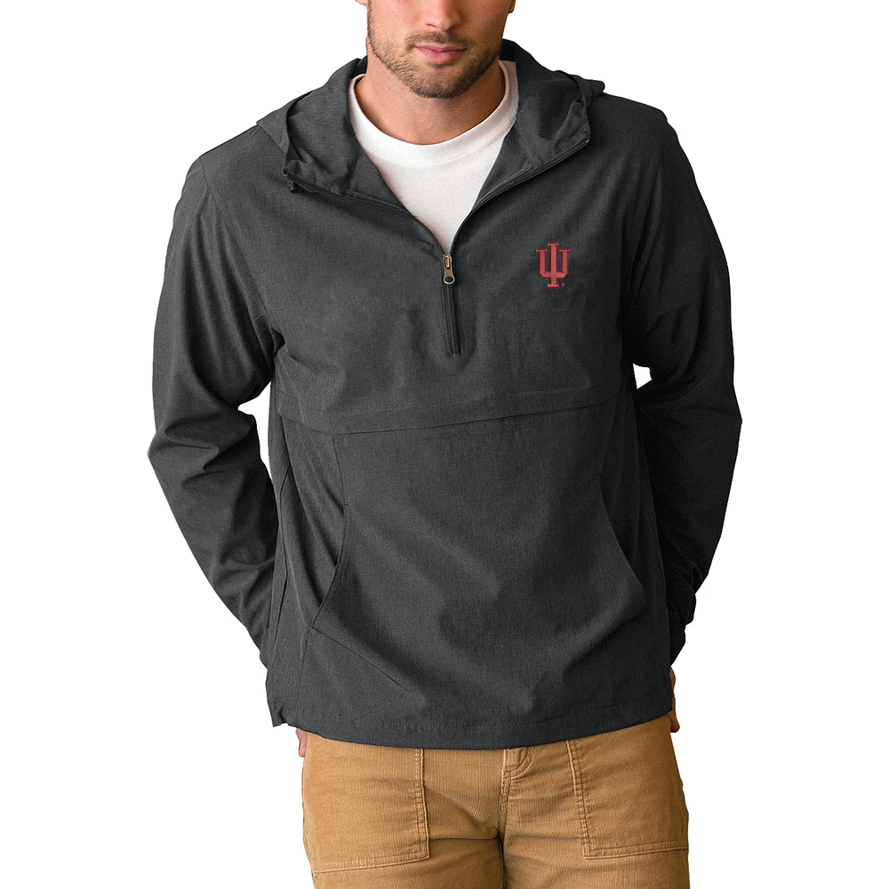 Men's Charcoal Indiana Hoosiers Stretch Anorak Quarter-Zip Pullover Jacket