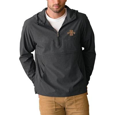 Men's Charcoal Iowa State Cyclones Stretch Anorak Half-Zip Pullover Jacket