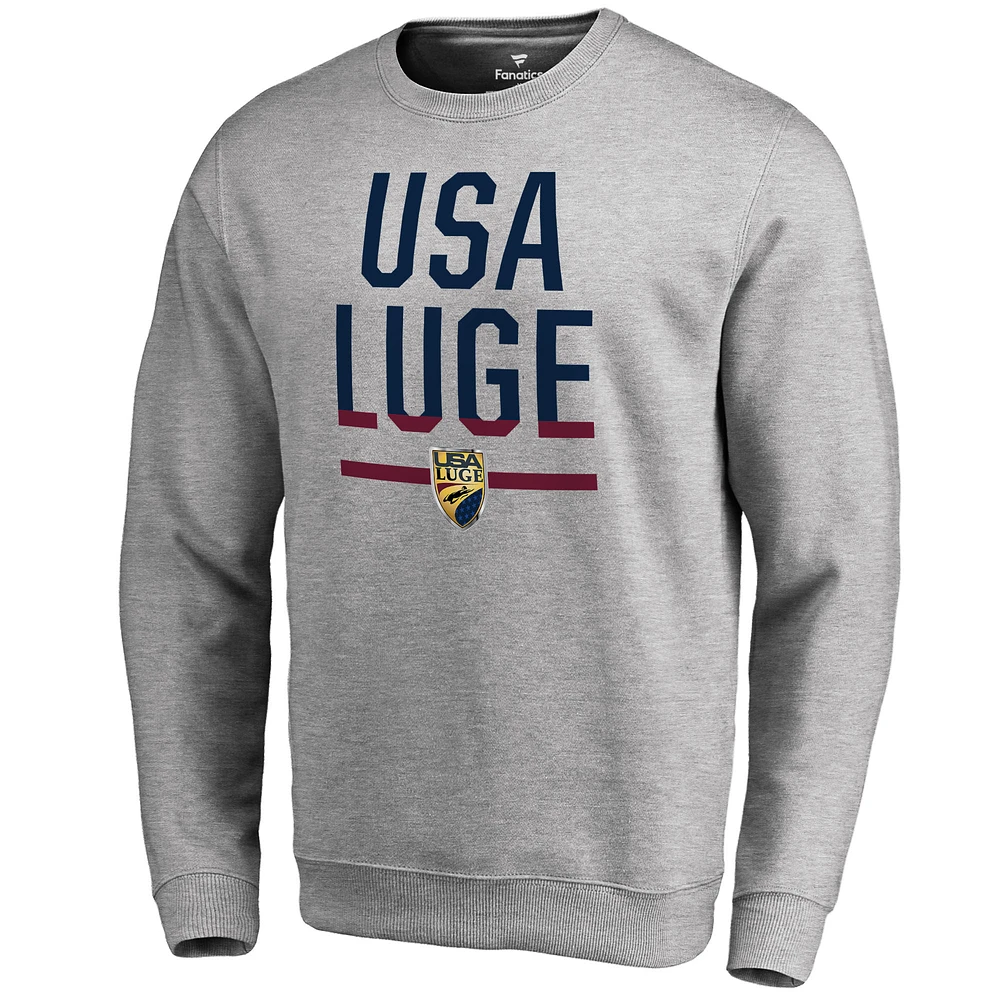 Men's Heathered Gray USA Luge Team Base Sweatshirt