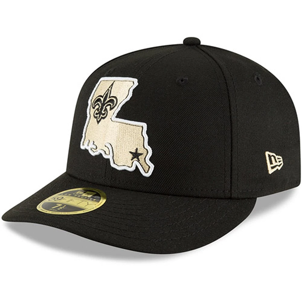 Men's New Era Black New Orleans Saints Alternate Logo Omaha Low Profile 59FIFTY Fitted Hat