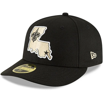 Men's New Era Black New Orleans Saints Alternate Logo Omaha Low Profile 59FIFTY Fitted Hat