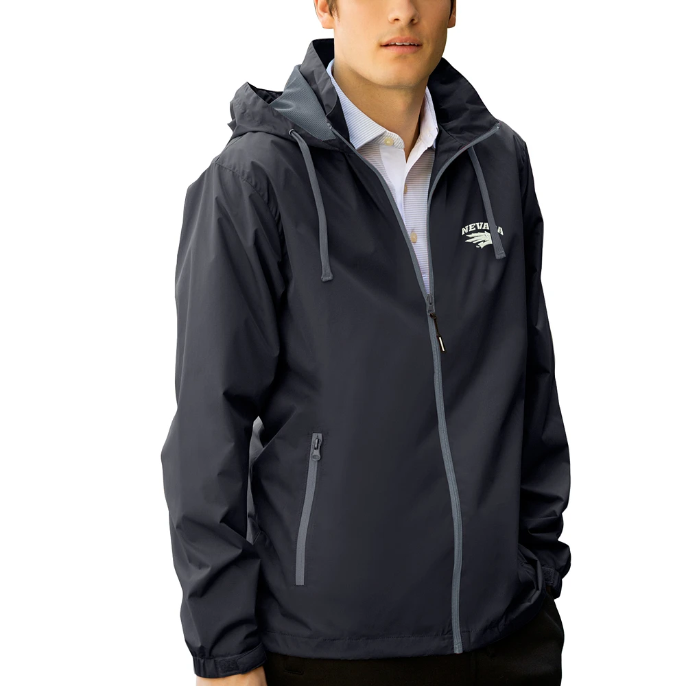 Men's Charcoal/Gray Nevada Wolf Pack Club Full-Zip Hooded Jacket