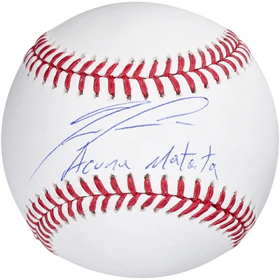 Ronald Acuna Jr. Atlanta Braves Autographed Baseball with "Acuna Matata" Inscription