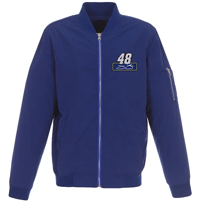 Men's JH Design Royal Jimmie Johnson Lightweight Nylon Bomber Jacket