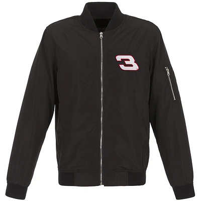 Men's JH Design Black Richard Childress Racing Lightweight Nylon Bomber Jacket