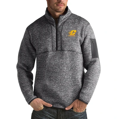 Men's Antigua Charcoal Cent. Michigan Chippewas Fortune Big & Tall Quarter-Zip Pullover Jacket