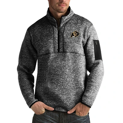 Men's Antigua Black Colorado Buffaloes Fortune Big & Tall Quarter-Zip Pullover Jacket