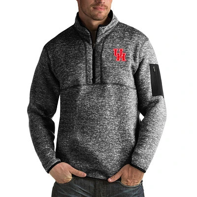Men's Antigua Black Houston Cougars Fortune Big & Tall Quarter-Zip Pullover Jacket