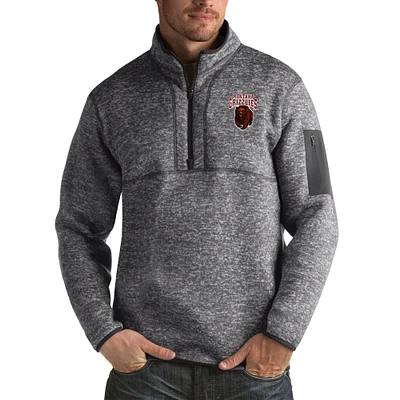 Men's Antigua Charcoal Montana Grizzlies Fortune Big & Tall Quarter-Zip Pullover Jacket
