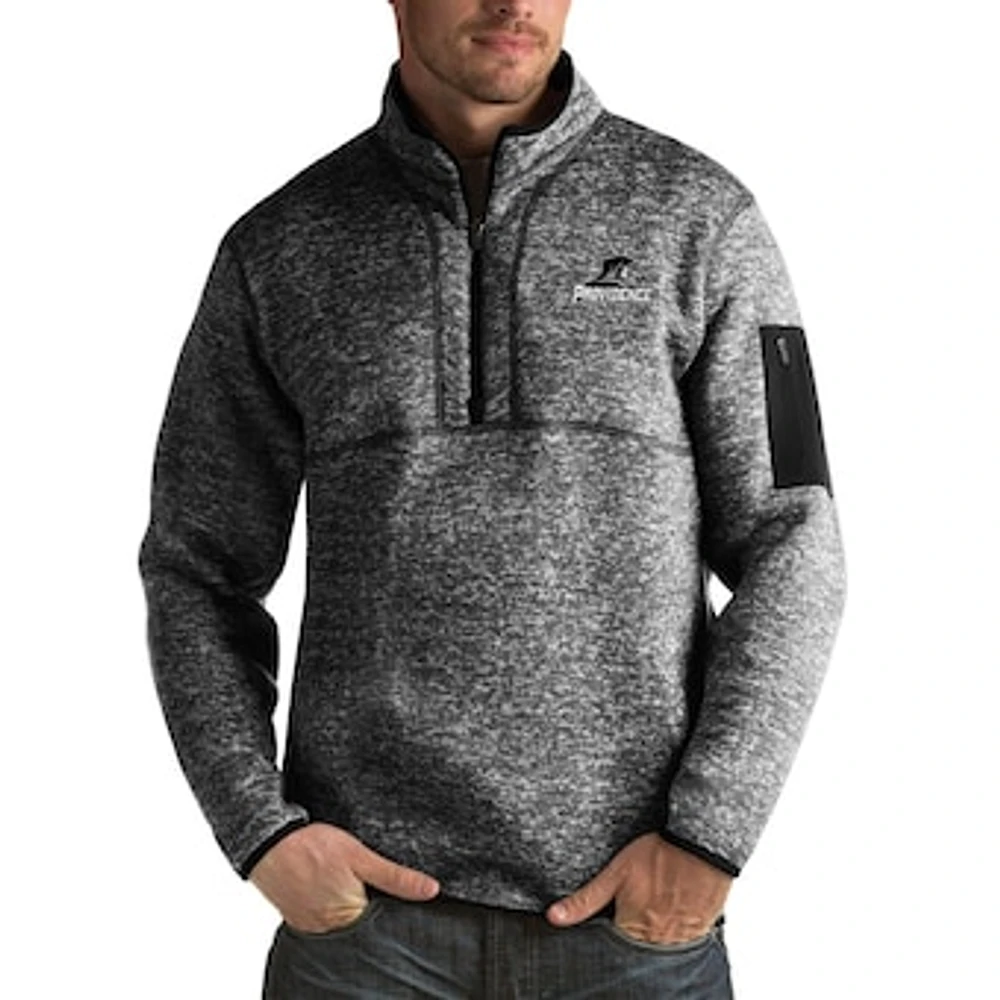 Men's Antigua Black Providence Friars Fortune Big & Tall Quarter-Zip Pullover Jacket