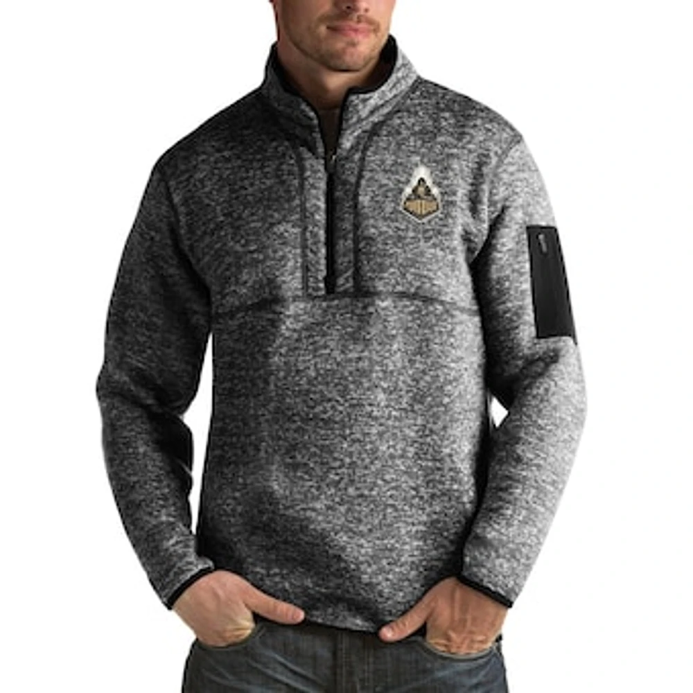 Men's Antigua Black Purdue Boilermakers Fortune Big & Tall Quarter-Zip Pullover Jacket
